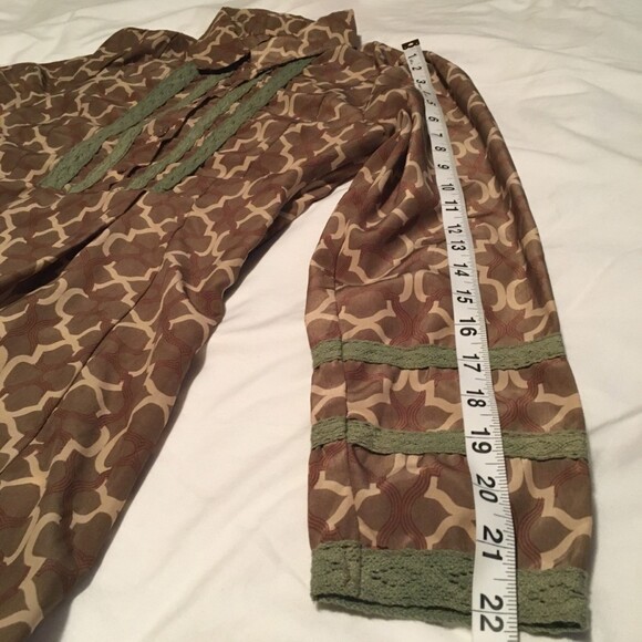 UnoCore dress Womens Small brown long sleeve mini lace buttons Prairie Cottage - Picture 6 of 7